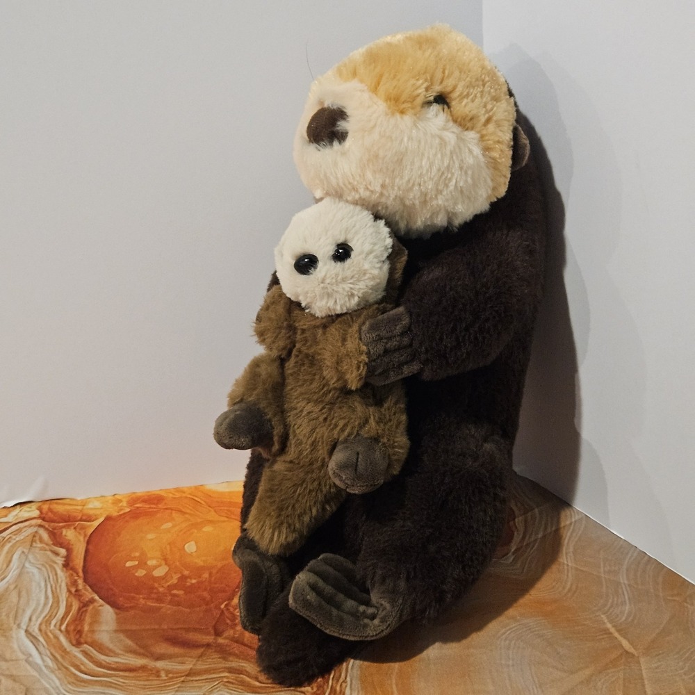 Wild Republic Mom & Baby Sea Otter Plush Stuffed Animal 16" Large